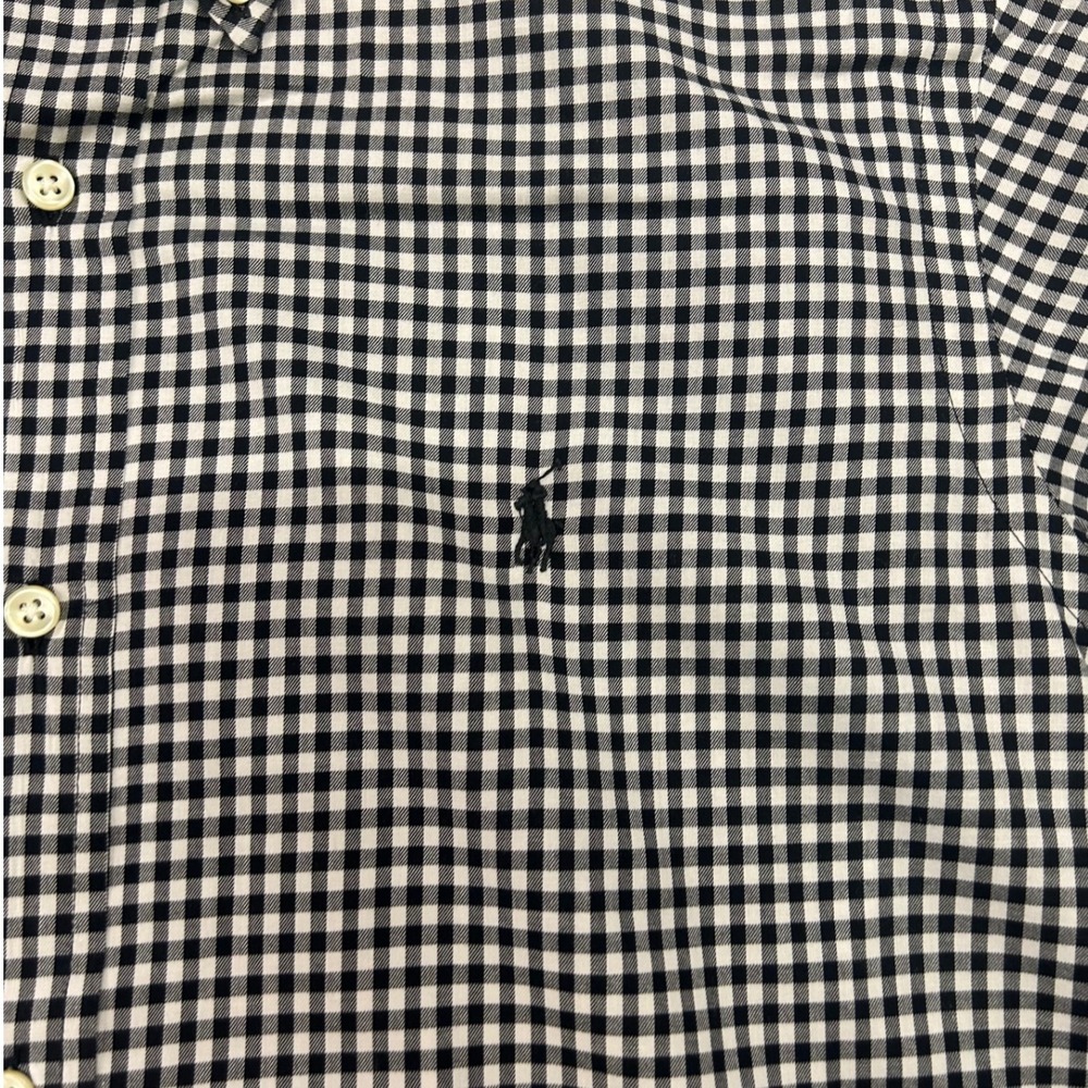 Polo Ralph Lauren Mens Classic Fit Gingham Button Down Shirt Navy White LG - Picture 2 of 6